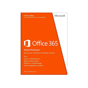 Microsoft Office 365 Home Premium 32-bit/x64 Medialess (1 Year Subscription good for 5PC's or Macs)