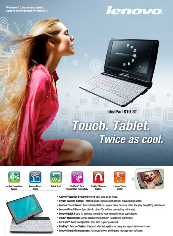 Lenovo ideapad S10-3T N450 Mini Tablet PC (Cosmic Wonder, Cosmic Night Design)