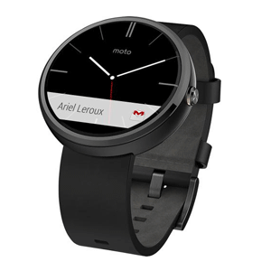 Motorola Moto 360 Smart Watch for Android Devices 4.3 or Higher - Black Leather