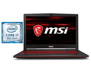 MSI GAMING PRO GL63 8RD-264PH 15.6-in FHD IPS Intel Core i7-8750H/8GB/1TB/4GB GTX1050Ti/Win10