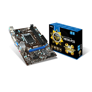 MSI H81M-P33 Socket LGA1150/Supports DDR3-1600 Memory/USB 3.0 + SATA 6Gb/s Motherboard