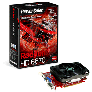 PowerColor Radeon HD6670 2GB DDR3, 128bit PCI-E w/ HDMI/DVI/VGA 