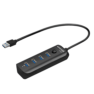 Promate Ultra-Fast Portable USB 3.0 Hub with 4 Charge and Sync Ports