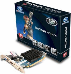 Sapphire ATI Radeon HD 5450 1GB DDR3 64-Bit PCI-E Low Profile Video Card with DVI/HDMI/VGA