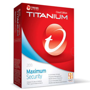 Trend Micro Titanium Cloud Edition Maximum Security 2013  1yr 3devices