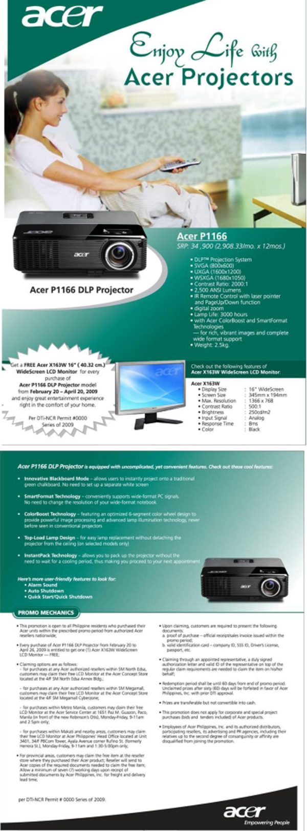 Enjoy Life with Acer Projectors VillMan Computers